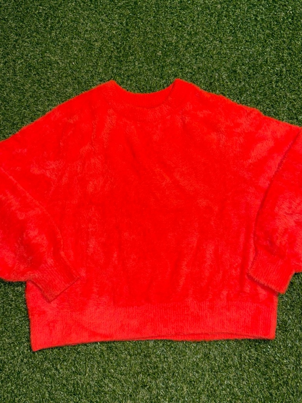 aerie Plush Orange Crewneck Sweater